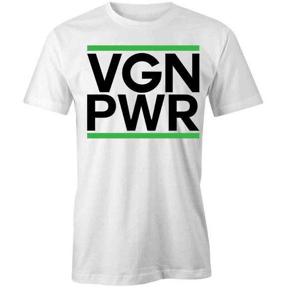VGN PWR T-Shirt | Funny Vegan White Tee Gift
