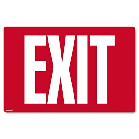 - Consolidated Stamp Exit Glow-In-The-Dark Sign in Red