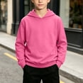 thumbnail image 2 of Children's Winter Hooded Long Sleeve Solid Color Sweatshirt Casual Loose Pullover With Hood Tops, 2 of 10