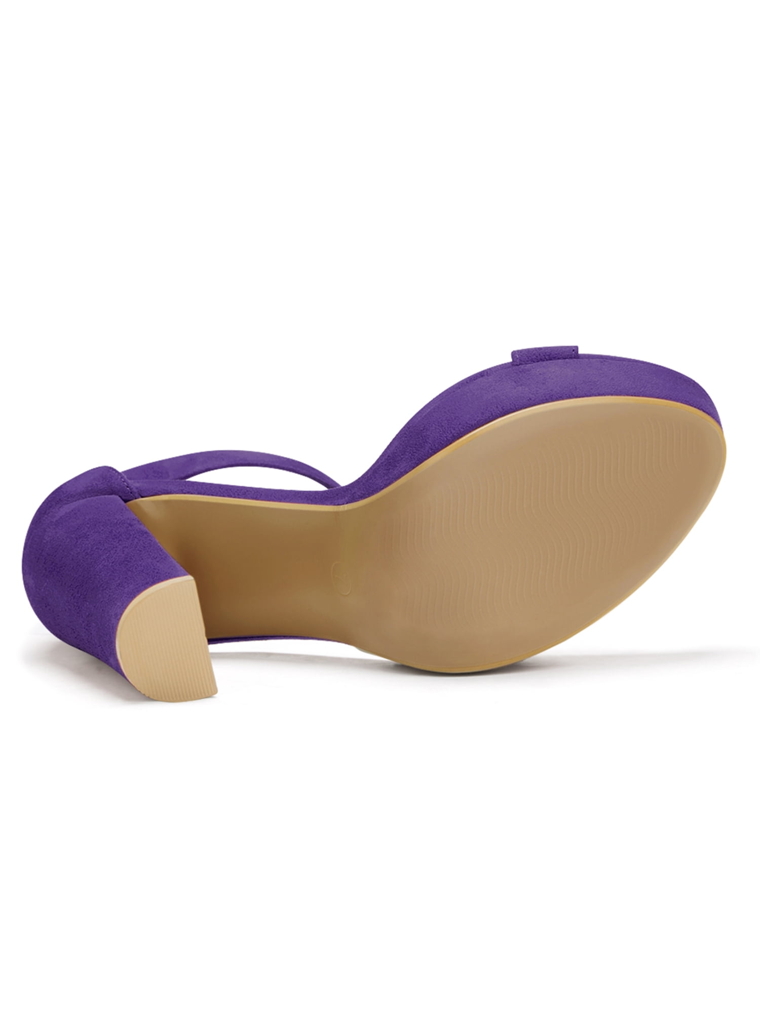 DARING DIVA Women's Platform High Chunky Heel Sandals Purple US 10.5/UK 8.5/EU 41