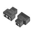 thumbnail image 3 of Acoplador en línea Uxcell RJ45 Splitter 1 a 2 Adaptador Extensor de Cable Ethernet Cat7 Cat6 Cat5e Negro 3Pcs, 3 of 5