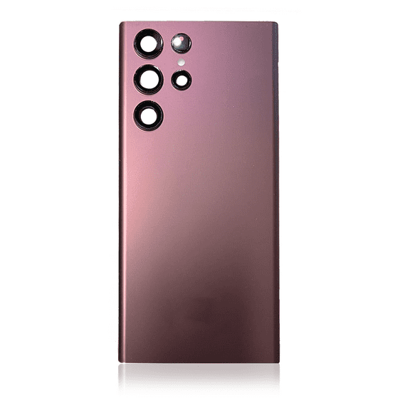 Replacement Back Cover Glass With Camera Lens Compatible Samsung Galaxy S22 Ultra  (Service Pack) (Burgundy)