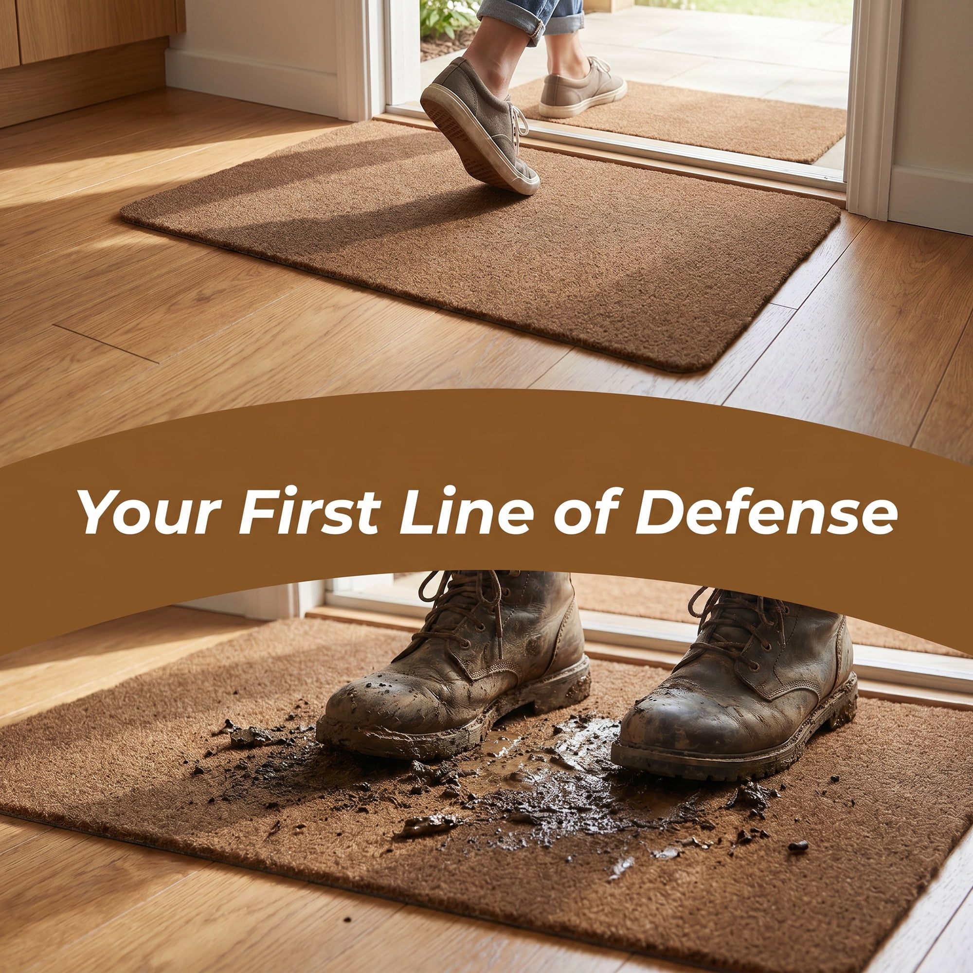 Unique Bargains Outdoor Doormat Waterproof Non-Slip Scraper Mat Dark Brown 35" x 24"