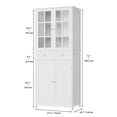 Homfa kitchen Pantry with Glass Doors, 71'' Tall Storage for Dining Room Living