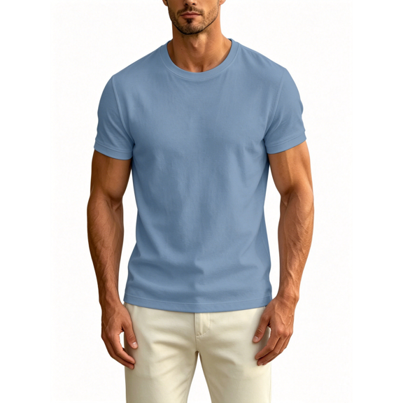 Busydd T Shirts for Man Casual Relaxed Short Sleeve Men T Shirts Classic Versatile Summer Round Neck Solid Color Tee 2XL