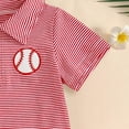 thumbnail image 5 of UngA Baby Boy Summer Clothes Short Sleeve Romper Embroidery Baseball Newborn Onesie Infant One Piece Outfit (Red,6-12 Months), 5 of 7