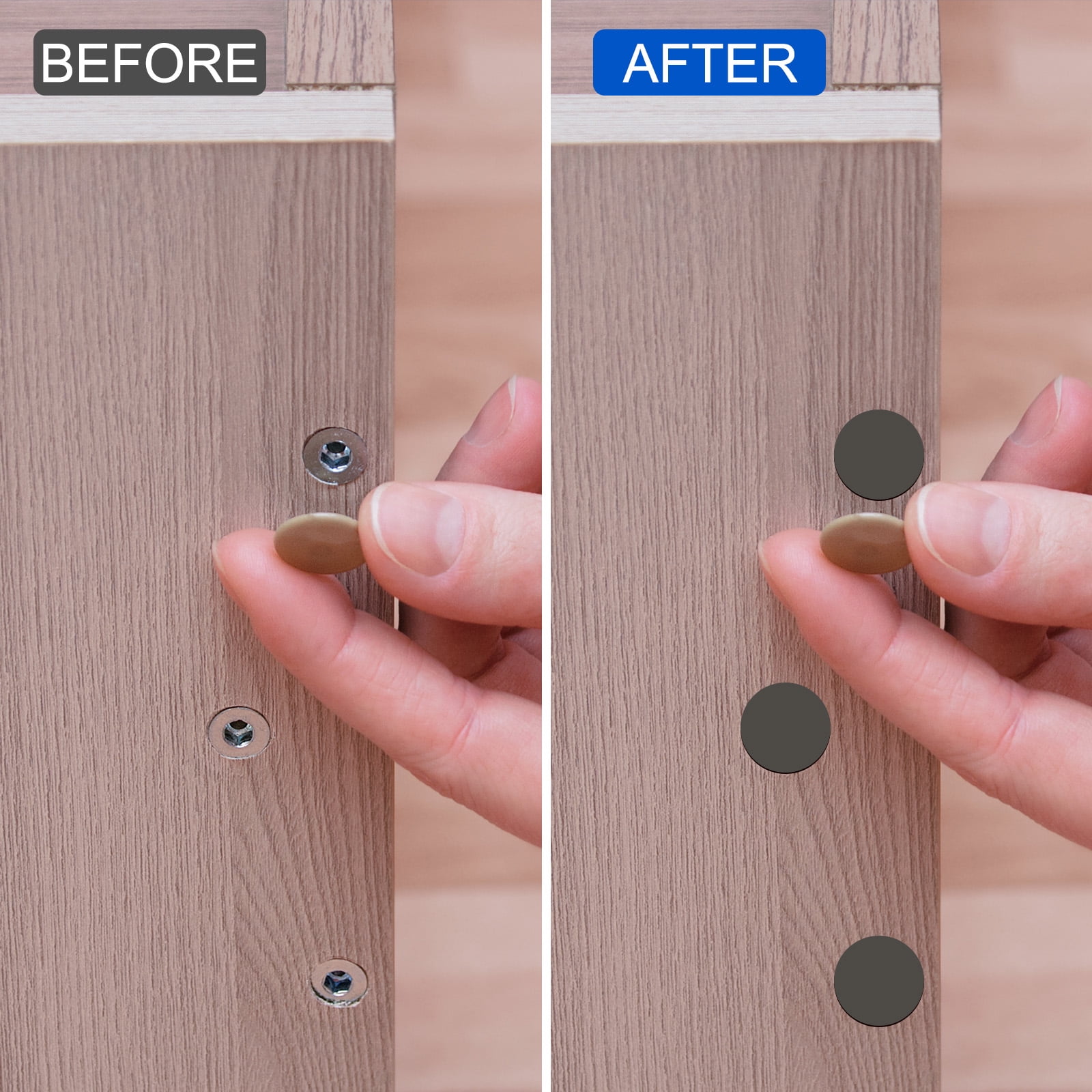 Unique Bargains 7Pcs Self Adhesive Screw Hole Stickers for Furniture Wall Grey 0.83"