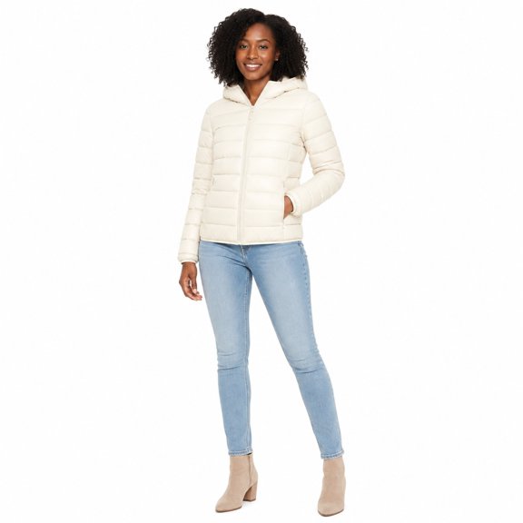 Women's Lightweight Hooded Puffer Jacket, Short Slim Fit Casual Winter Coat