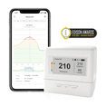 thumbnail image 1 of Ecosense EcoQube Flex Smart Radon Detector - Battery Powered Continuous Monitor with Display & App, 1 of 9