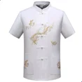 thumbnail image 1 of Camisa Hombre Cuello Mao Manga Corta Botón Chino Traje Tang, 1 of 7
