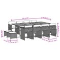 thumbnail image 4 of vidaXL 13 Piece Garden Dining Set with Cushions Grey Poly Rattan, 4 of 5