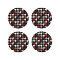 thumbnail image 2 of Balery 4 Pcs Houndstooth Green Redleather Coasters Set, Drink Table Cup Coasters For Living Room Kitchen Coffee Decor, 2 of 9