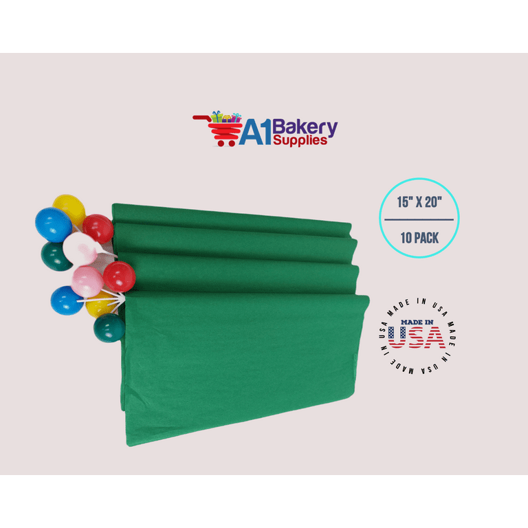 Colors of Rainbow Gift Tissue Paper, 96 Sheets, 15 inch x 20 inch - Emerald Kelly Green