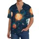 thumbnail image 1 of Fotbe Solar System And Planets Camisa Estampada de Manga Corta para Hombre, Casual de Verano, Estilo Playero, Sin Arrugas-X-Large, 1 of 5