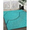 thumbnail image 3 of Ahgly Company Machine Washable Indoor Square Transitional Dark Turquoise Green Area Rugs, 5' Square, 3 of 7