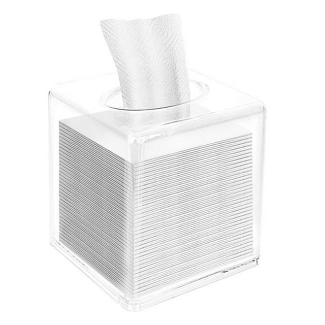 Clear Tissue Dispenser Box , Facial Acrylic Tissue Box Cover Holder, Napkin Organizer for