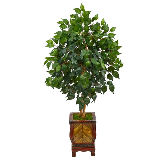 Nearly Natural 46in. Ficus Artificial Tree in Decorative Planter