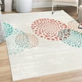 thumbnail image 1 of Abstract Decorative Rug, Modern and Cool Design Surreal Dots Like and Circled Design Art, Quality Carpet for Bedroom Dorm and Living Room, 6 Sizes, Coral White, by Ambesonne, 1 of 4