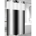 thumbnail image 4 of Black White No Hook Shower Curtain Waterproof,Bathroom Curtains with Snap in Liners and See Through Top Window,Gradient Gray Monochrome Minimalist Stripe Hotel Style Bathtub Curtains Shower 54"Wx78"L, 4 of 8