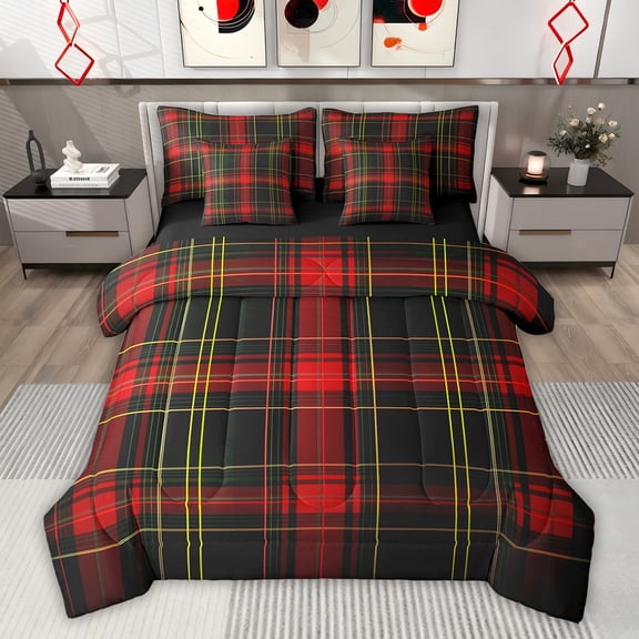 Castle Fairy Minimalist Plaid Stripes Twin Bedding Sets,Vintage Bedding Comforter Set