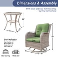 thumbnail image 5 of Meetleisure Outdoor Swivel Rocker Wicker Patio Chairs Sets of 2 with Table, Green, 5 of 8
