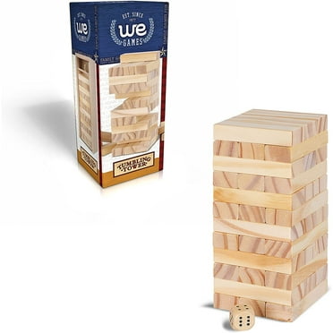 WE Games Mini Wood Block Stacking Tower - 5.5 inches Tall