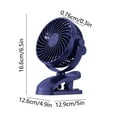 thumbnail image 3 of yulier Clearance Clip on Fan, Small Desk Fan, Personal Cooling Fan with Sturdy Clamp, 3 Speeds 720° Rotation USB Plug in Quiet Little Fan for Home Office Bedroom Dorm Outdoor Camping, 3 of 6