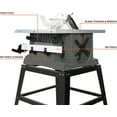 PROSTORMER Table Saw, 10 Inch 15A Multifunctional Saw with Stand 45º
