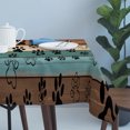 thumbnail image 4 of Green Brown Paw Print Table Cloth Waterproof Tablecloths, Vintage Farmhouse Country Wooden Grain Tablecloth Dining Table Cover for Kitchen Party Tabletop Outdoor, Rectangle Tablecloth 60x120 Inch, 4 of 9