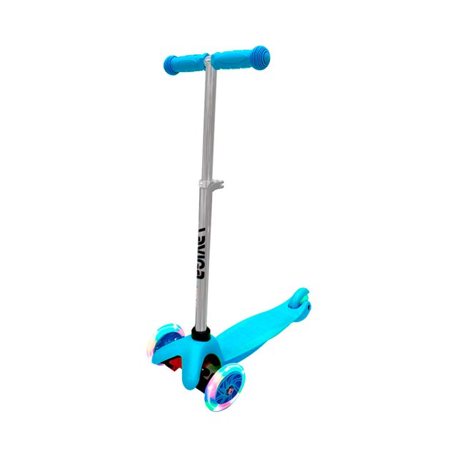 Scooter Infantil Azul Neón Ruedas Luz Led Direccionables LAVIGA Altamente Resistente