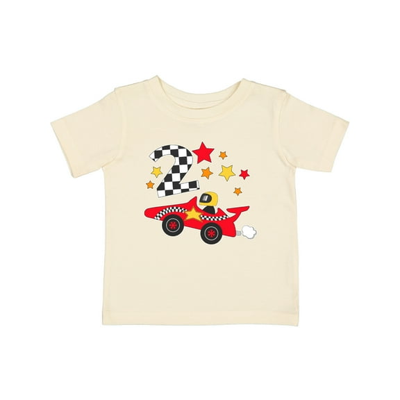 Inktastic Happy 2nd Birthday Red Racing Car Boys or Girls Baby T-Shirt