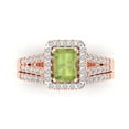 thumbnail image 2 of Clara Pucci 18K Rose Gold 1.72 Natural Peridot Engraveable Engagement Ring + Wedding Band Set, 2 of 7