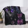 thumbnail image 3 of Yiaed Purple-Eyed Floral Leopard Print Blanket Throw Blanket Soft Cozy Flannel Blanket for Home Bed Sofa Couch Chair-50"x40", 3 of 6