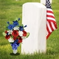 thumbnail image 2 of Mainstays 28 in Outdoor Artificial Floral Vase, Red Peony, White Rose and Blue Delphinium, 2 of 8