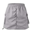 thumbnail image 6 of WENWU Womens Cargo Skirt Casual Summer High Waisted Bodycon Pencil Ruched Mini Skirts Side Drawstring and Pockets Poodle Skirts for Girls Womens Plaid Skirt, 6 of 8