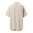 thumbnail image 6 of Baqcunre Workout Shorts Womens Women'S Vacation Suit Summer Shorts And Shirt Top Two Piece Sets Lapel Shirt Slim Suits Workout Sets For Women Womens Pants Khaki S, 6 of 7
