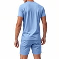 thumbnail image 4 of NTACZA Athletic 2 Pieces Shorts Set Men Short Sleeve Tracksuits Muscle Big And Tall Crew Neck Sweatsuits XL, 4 of 7