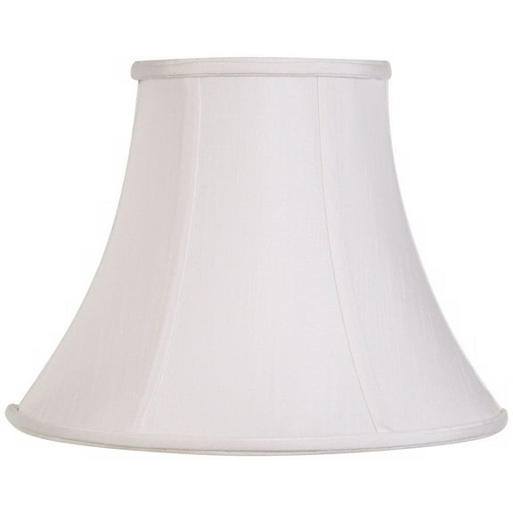 Imperial Shade White Medium Bell Lamp Shade 7" Top x 14" Bottom x 11" Slant x 10.5" High (Spider) Replacement with Harp and Finial