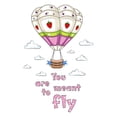 thumbnail image 2 of Home Wall Decal - You are Meant to Fly - Cute Hot Air Balloon Design Colourful Cute Hot Air Balloon among Clouds - Proudly Hand Made Decal - Size: 14 In(W) x 20 In(H), 2 of 5