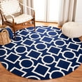 thumbnail image 2 of SAFAVIEH Dhurrie Sheldon Geometric Shapes Wool Area Rug, Navy/Ivory, 4' x 6', 2 of 10