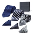 thumbnail image 6 of HISDERN Mens Ties Set Formal Plaid Tie 3 Pcs Neckties & Pocket Square Gift Set Father's Day, 6 of 13