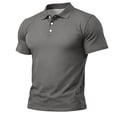 thumbnail image 6 of Hearthz Cotton Polo Shirts for Men Moisture Wicking Men's Shirts Short Sleeve Casual Summer Shirt Soft Breathable Mens Golf Polo Shirts Gray S, 6 of 6