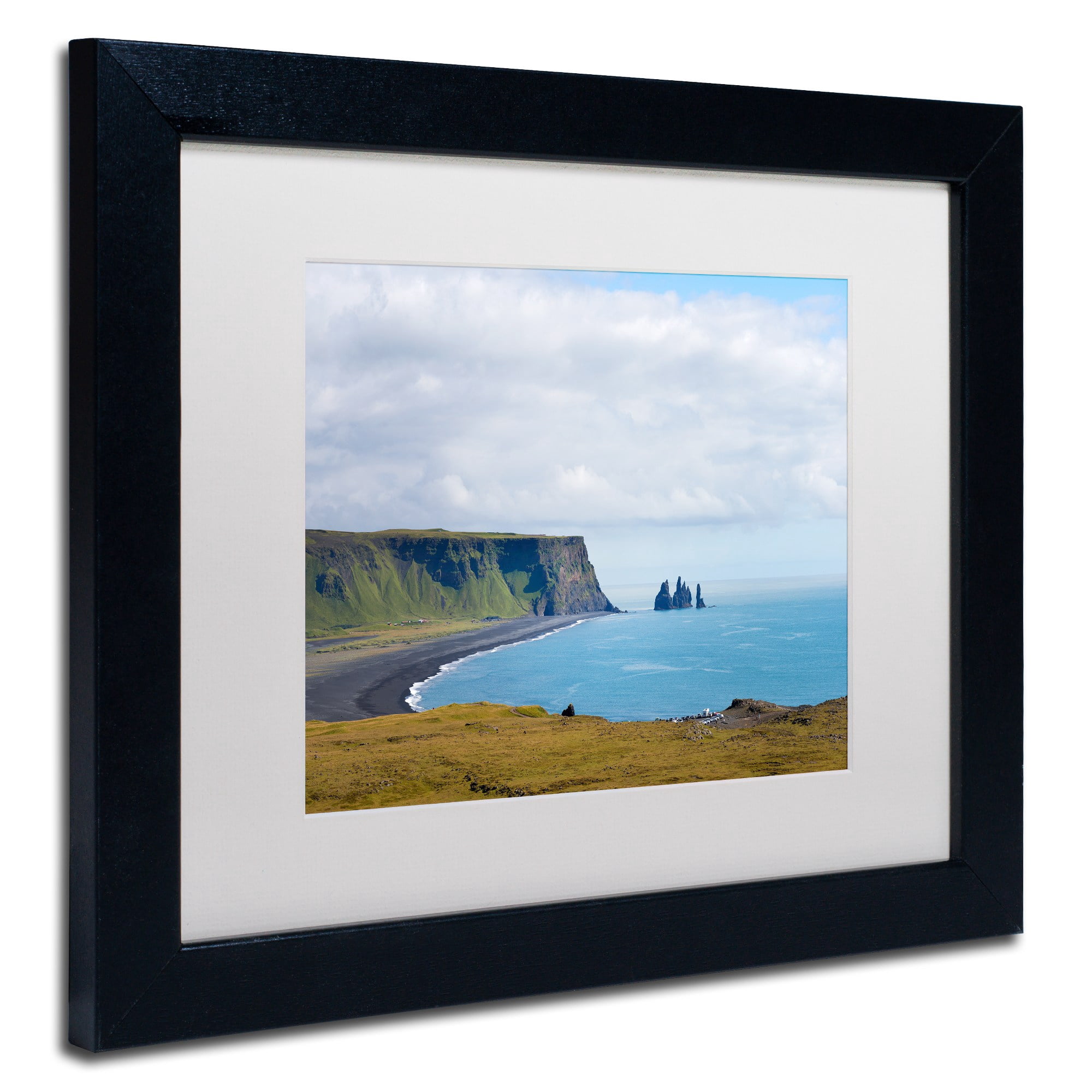 Trademark Fine Art 'Reynisfjara Beach' Canvas Art by Philippe Sainte-Laudy, White Matte, Black Frame