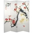 thumbnail image 6 of Handmade 6' Canvas Wood and Cherry Blossom Room Divider, 6 of 7