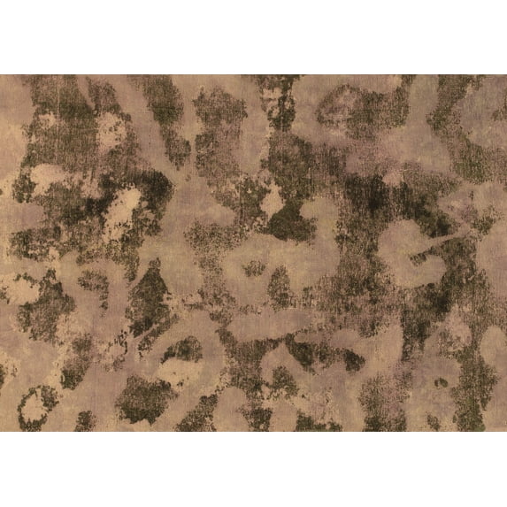 Ahgly Company Indoor Rectangle Abstract Brown Modern Area Rugs, 7' x 9'
