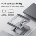 thumbnail image 6 of Adjustable Laptop Stand for Desk,Foldable Laptop Holder with Stable Heavy Base,Multi-angle Adjustable Ergonomic Computer Riser Compatible with MacBook Air Pro,Notebook,All 10-15.6”Laptops,Grey, 6 of 8