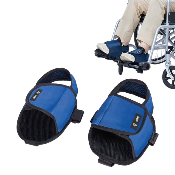 CAVENDY Wheelchair Restraint Shoes Breathable Oxford Fabric with Adjustable Straps, Prevents Feet from Sliding Off, Easy to Wear Wheelchair Shoe Holder for Disabled & Rehab Patients