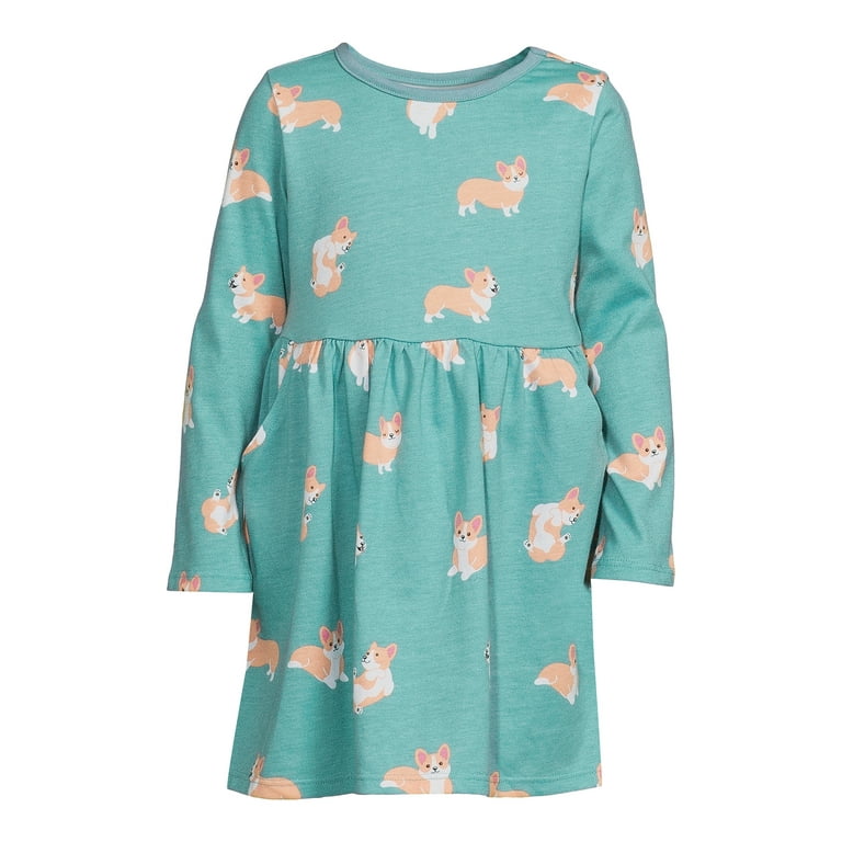 Garanimals Toddler Girl Long Sleeve Print Dress, Sizes 18M-2T