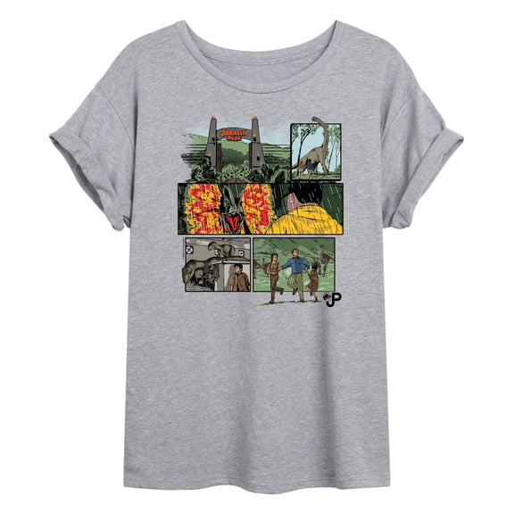 Jurassic Park - Comic - Women's Oversized Graphic T-Shirt