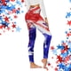 thumbnail image 2 of Gibobby Running Pantalones Deportivos Yoga Pantalones yoga ajustados para mujer Leggings con estampado del Día la Independencia（Rojo， XXL), 2 of 4